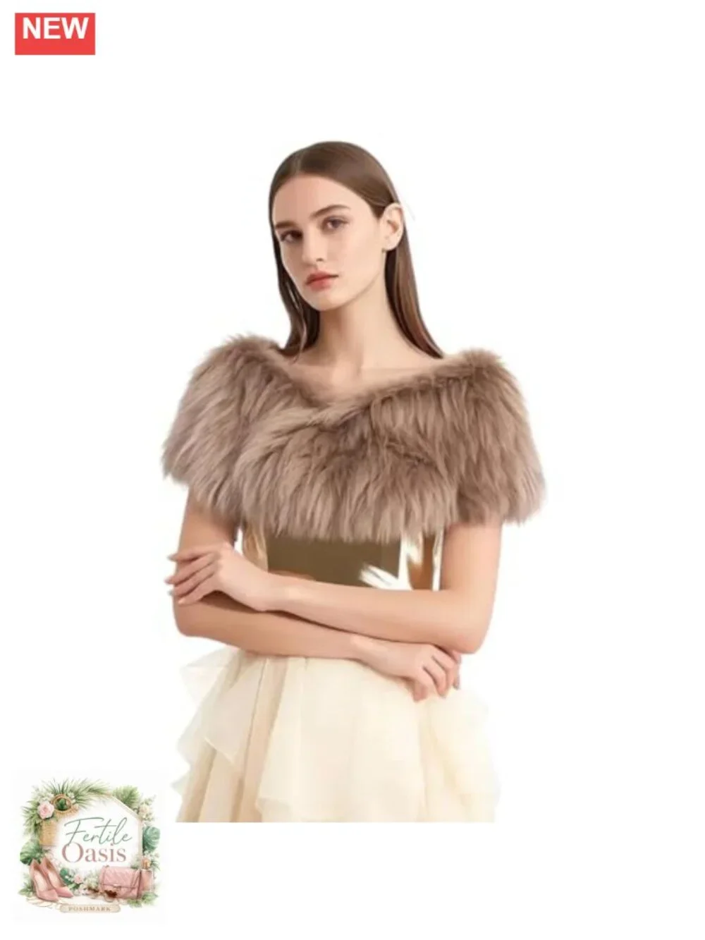 Faux Fur Collar Scarf Wrap Women Winter Warm Shawl Stole Shrug 63